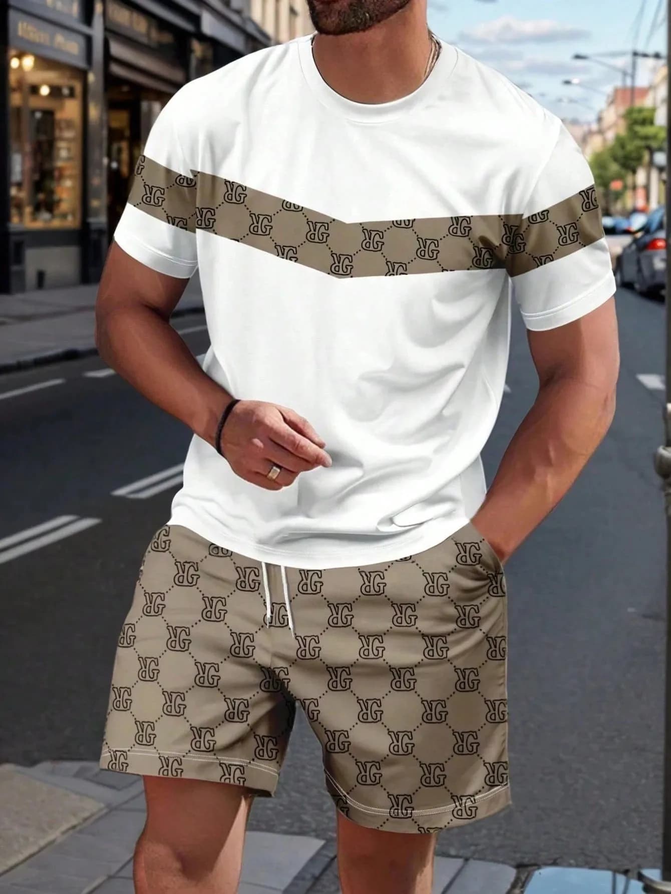 2026 Summer Men's Suit with 3D Printed Pattern Breathable Lightweight Comfortable Fashionable and Outdoor Style Men's Clothing