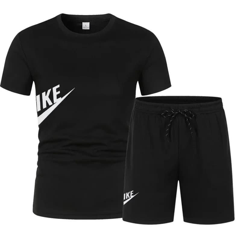 Men's Summer T-shirt and Shorts Set Men's Breathable sportswear Set Casual and Fashionable short-sleeved T-shirt Set