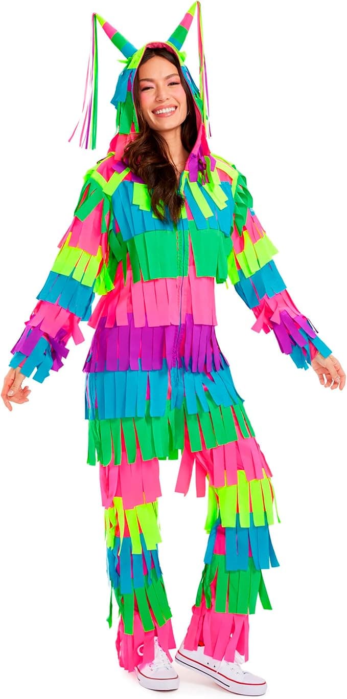 Tipsy Elves Women's Pinata Jumpsuit Halloween Costume - Colorful Adult Onesie