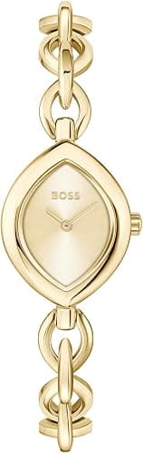 BOSS Fiora Women's 22.4mm Gold Quartz Watch with Floral Chain Bracelet