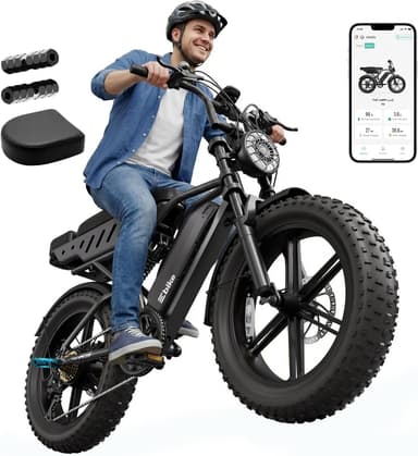 Adult Retro Electric Bike - 2000W Peak Motor, 28MPH 20" Fat Tire E-Bike